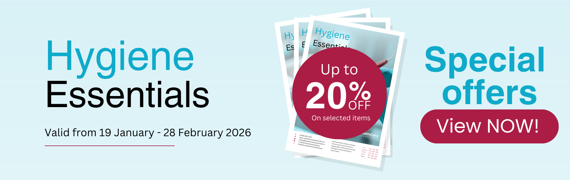 Hygiene Essentials Specials Banner